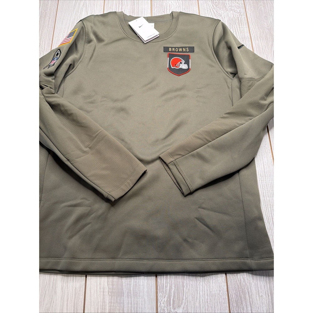 New Nike Cleveland Browns Mens Salute To Service Crew Sweatshirt Size Large